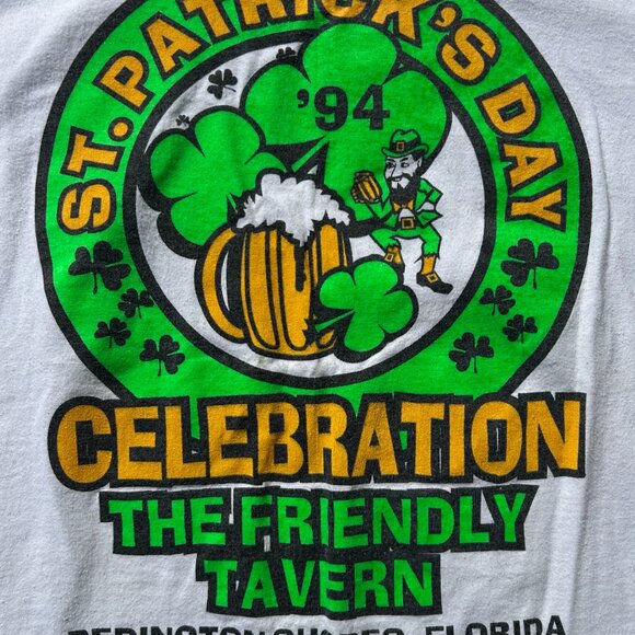 Vintage 94 St. Patrick's Day Shirt The Friendly Tavern Sz XL - Picture 2 of 7